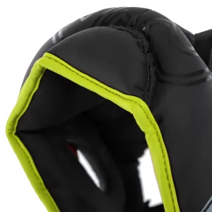 Шолом боксерський з повним захистом PVC TWN чорно-лимонний L