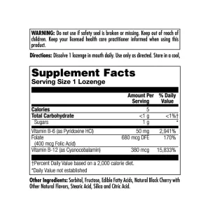 B-6 B-12 Folic Acid 60 tablets Black Cherry