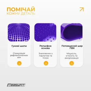 Balance massage cushion EasyFit Balance Cushion-A purple + pump