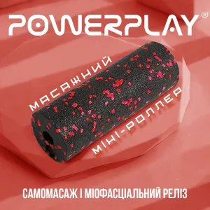 Масажний ролик (роллер) гладкий PowerPlay PP-4346 Mini EPP Foam Roller чорно/червоний 15x5,3 см