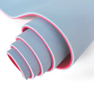 Fitness and Yoga Mat Sport TPE+TC 6 mm Red/Grey