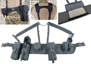 Розвантажувальний пояс тактичний РПС з комплектом підсумків 5 шт Palianytsia Advanced чорний