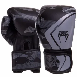 Рукавички боксерські Venum 10 унцій чорно-сірий