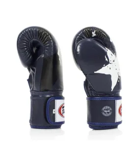 Боксерські рукавиці Fairtex BGV1 Nation Print Blue 12 унцій (бинти в комплекті)