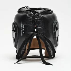 Боксерський шолом з бампером Leone CS425 Black M (капа в комплекті)