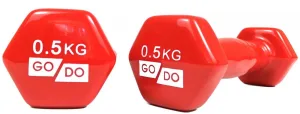 Гантелі для фітнесу з вініловим покриттям 2 шт GoDo GD-0.5R