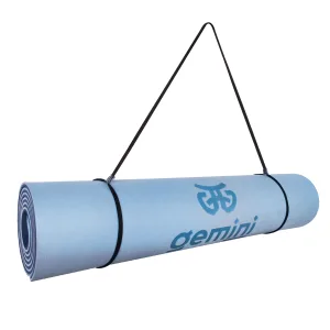 Килимок для фітнесу та йоги Sport TPE+TC 6 мм - темно-блакитний-синій