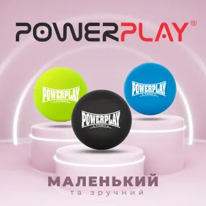Масажний силіконовий м'яч PowerPlay PP-4354 Silicone Lacrosse Ball (6,3см.) Чорний