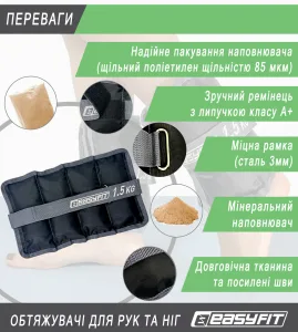 Обтяжувачі для ніг та рук EasyFit - 1,5 кг пара