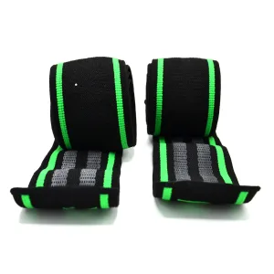 Бинти на коліна MadMax MFA-299 Non slide & slip knee wraps 2,0m Black/Green