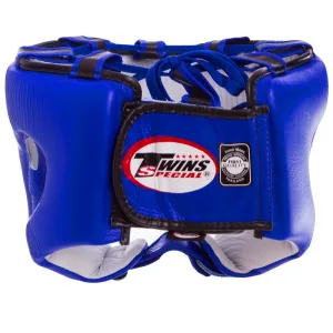 Шолом боксерський відкритий шкіряний TWINS HGL8-2T-BL синій (Оригінал) - XL