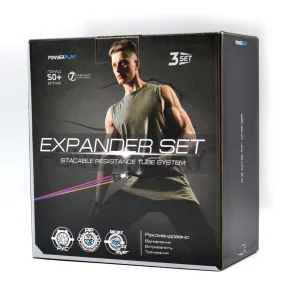 Набір трубчастих еспандерів PowerPlay PP-4101 Expander Tube Set 3шт. (до 18,2 кг.)
