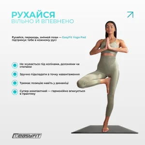 Міні-мат для йоги EasyFit Yoga Pad каучук 3,5 мм чорний