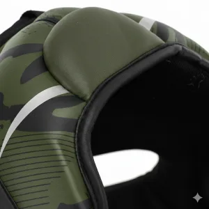 Шолом боксерський з повним захистом чорно-хакі ZHT-3 - L