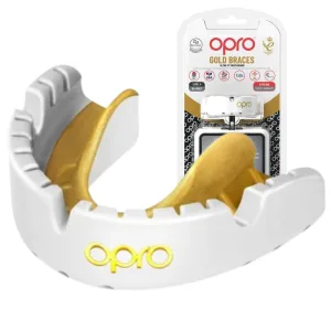 Капа OPRO Gold Braces під брекети доросла (вік 11+) White/Gold (art.102506004)