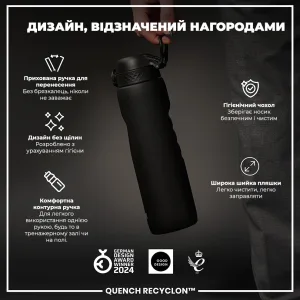 Пляшка для води ION8 1000 мл. (ЕКО пляшка) BPA Free, Black