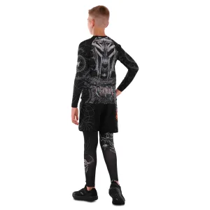 Костюм компресійний дитячий рашгард лонгслів штани та шорти VNM UFC FIGHT WEEK 2XS-L, чорний-сірий 9541B-9641B-V5032 XXS