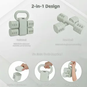 Мультифункціональні гантелі та гиря для фітнесу, набірні 5,5 кг 80382-5_5 жовтий