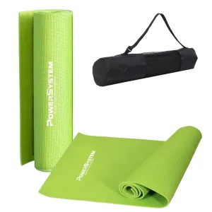 Килимок для йоги та фітнесу Power System PS-4014 PVC Fitness Yoga Mat зелений 173x61x0,6