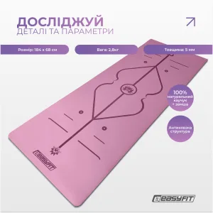 EasyFit Pro Professional Yoga Mat Rubber 5 mm Pink