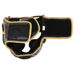 Шолом боксерський з повним захистом чорно-золотий ZHT-1 - L