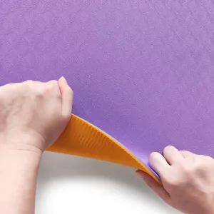 Килимок для фітнесу та йоги Sport TPE+TC 6 мм - фіолетово-помаранчевий