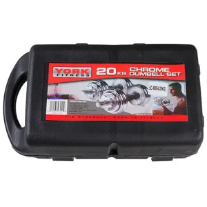 Гантелі розбірні хромовані з грифом в валізі 2 шт по 10 кг