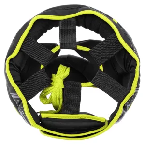 Шолом боксерський з повним захистом PVC TWN чорно-лимонний L