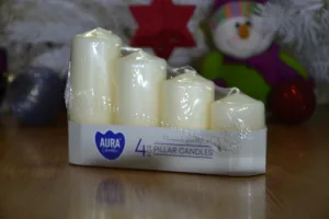 Набір свічок 4 шт. циліндр молочний sw50/4