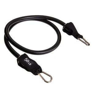 Еспандер трубчастий для фітнесу з карабіном 4х16х1200 мм навантаження 23 кг чорний