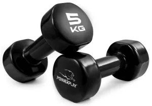 Гантелі вінілові PowerPlay 4125 Achilles 2*5 кг. чорні (пара - 2шт.)