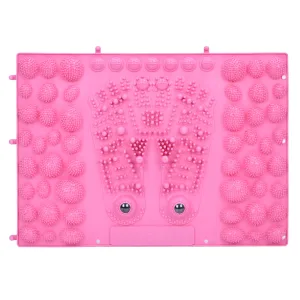 Килимок пазл ортопедичний масажний з магнітими 38,5 см 28 см рожевий