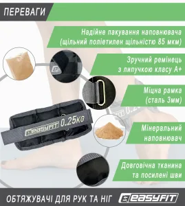 Обтяжувачі для ніг та рук EasyFit - 0,25 кг пара