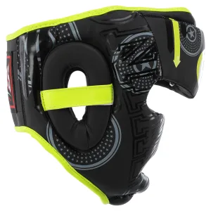 Шолом боксерський з повним захистом PVC TWN чорно-лимонний L