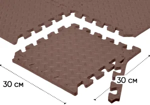 Татамі мат EasyFit 8 шт (30х30х1 см) хвіст ластівки коричневий