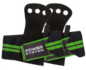 Накладки гимнастические Power System Crossfit Grip PS-3330 Black/Green (Пара)