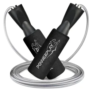 Скакалка швидкісна з підшипниками PowerPlay 4209 Sport Jump Rope чорна 3 m.