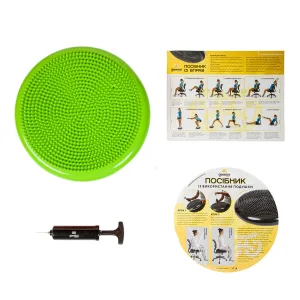 Балансувальна масажна подушка з насосом і коробками Pro зелений