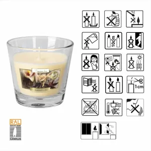 Свічка в скляному стакані Bispol ваніль SN 90-67