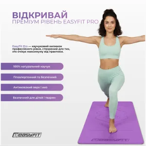Professional yoga mat EasyFit Pro rubber 5 mm purple