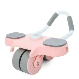 Колесо-тренажер для преса з килимком та таймером синій