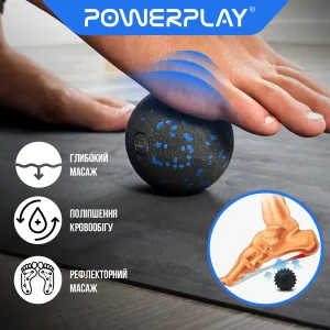 Набір масажних м'ячиків PowerPlay 4007 EPP Massage Ball Чорно Сині 3 шт.
