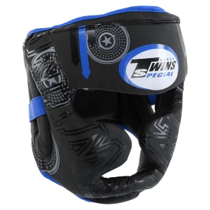 Шолом боксерський з повним захистом PVC TWN чорно-синій M