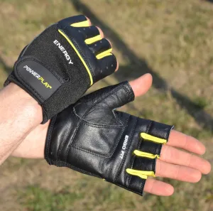 Рукавички для фітнесу PowerPlay 9058 Energy чорно жовті - M