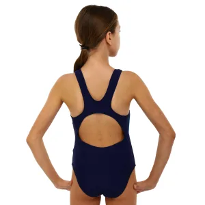 Купальник для плавания цельный детский 6-12 лет синьо-голубо-розовый 8