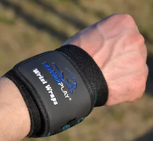 Кистьові бинти PowerPlay 3081 Gym WristT Wraps Чорно-Сині