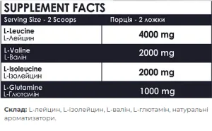 BCAA 2:1:1 + Glutamine 500 г полуниця
