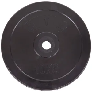 Rubber coated barbell discs 30 mm 10 kg black