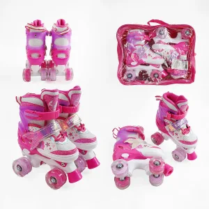 Ролики "Русалка" розмір 35-38 рожевобілий