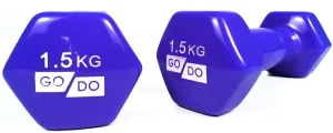 Гантелі для фітнесу з вініловим покриттям 2 шт GoDo GD-1.5BL